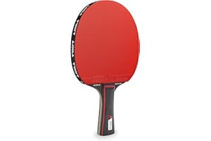 JOOLA Raqueta de Tenis de Mesa Match Pro ITTF aprobada, 4 Estrellas, Negro/Rojo, 1,8 mm de Grosor de Esponja