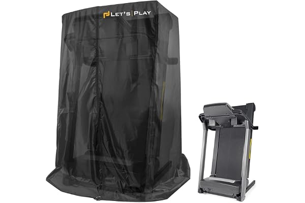 LET'S PLAY Treadmill Cover for Home Gym Use Water, Dust, Heat, UV Resistance Foldable Cover - Suitable for All Treadmills (Black)