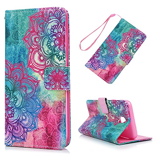 Funda para Samsung Galaxy J7 2017 Libro con Tapa  YOKIRIN Carcasa TPU Silicona Suave Leather Cuero Impresi  n Soporte con Cierre magn  tico Billetera Ranura de Tarjeta - Totem flor