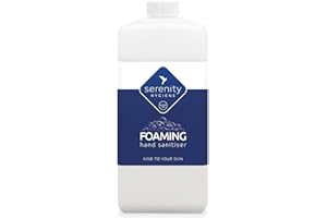SERENITY HYGIENE Hand Cleansing Sanitiser Foam, No Alcohol Foaming Hand Sanitizer Dispenser - Unscented - 1 Litre Refill
