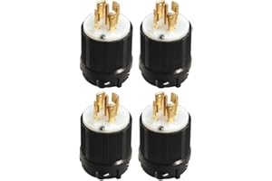 OCS PARTS OCSParts L21-30P Grounding Locking Plug, 30A 120/208V AC, 4 Pole 5 Wire, cUL Listed, NEMA L21-30 (Pack of 4)