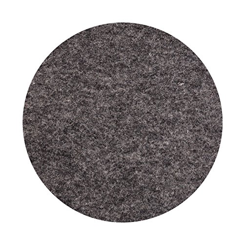 Filz Untersetzer rund 100% Merino Design --- Filzstärke 2mm --- SONDERPOSTEN (Ø 20 cm, dunkel grau meliert)