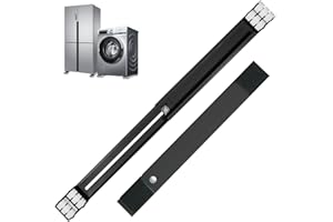 DATEFUN Carrello Lavatrice Regolabile - Ruote per Mobili con Freno - Base per Lavatrice Asciugatrice, Frigorifero - Capacità di Peso 300 kg Lunghezza 46-71.5 CM (Nero)