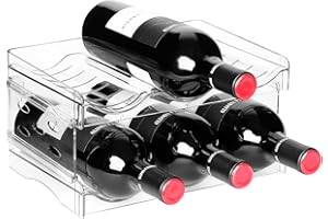 ‎BOXEDHOME BoxedHome Stackable Bottle Holder, Wine Bottle Holder, Wine Rack, Bottle Organiser, Bottle Rack Refrigerator, Bottle Holder Kitchen for Fridge, Cupboard, Office (2 Pieces, 6 Bottles)