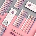 Penny Wise® | Pastel Slim Gel Pen Set Of 6 | 0.5 MM Thin Tip | Reffilable & Reusable | Quick Dry, Smudge Proof | Blue Ink | Macaroon Shades | Matt Finish | Smooth Writing. (Solid Pastels)