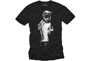 MAKAYA Ropa de Moto Hombre - Camiseta Motocross - Chica con Casco Moto Integral