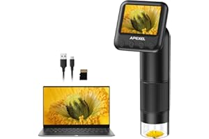 APEXEL Kieszonkowy mikroskop dla dzieci, ręczny mikroskop cyfrowy z mikroskopem 800X mini mikroskop USB z ekranem LCD i kartą SD