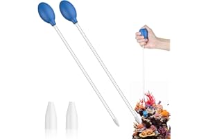 Pawfly 2 pièces Aquarium Mangeur de coraux 35 cm Pipette Longue pour Aquarium Nourrisseur pour coraux Seringue Longue en Acrylique pour Poissons de récifs Marins crevettes Plantes Aquatiques