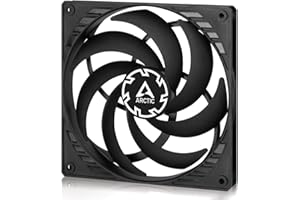 ARCTIC P14 Slim PWM PST - Ventilateur PC, Ventilateur Boitier Silencieux, 140 mm, Refroidisseur pour Unité Centrale, Pression Statique Élevée, Fonction de Partage PST, 120-1800 rpm - Noir