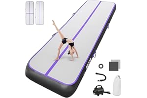 airtrack matte ginnastica artistica 10cm/20cm Spessore 3/ 4M / 5M / 6M tappeto ginnastica Tappetino da Ginnastica Gonfiabile Artistica Materasso Yoga Taekwondo con Pompa elettrica