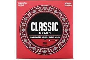 AUEFUDQ Cuerdas de nylon para guitarra clásica Student, EJ27N, tensión normal, juego de 6 cuerdas, paquete de 1