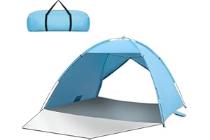 Tente de Plage pour 3-4 Personnes, HAOYAO Tente de Plage Anti UV Abris de Plage Tente de Camping de Plage Ultraléger Portable, pour Pique-Nique en Famille, Plage, Jardin, Camping, Pêche