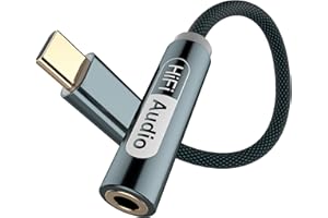 YISH USB C Jack：Typ C Jack 3.5, nylonowa przejściówka USB C Jack kompatybilna z iPhone 16/15 Pro Max/15 Plus Samsung Galaxy S25/S24/S23 Xiaomi 9/8 MacBook iPad Pro Google Pixel 9/8