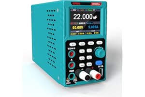 Kiprim 2-in-1 Programmierbares Labornetzgerät und Multimeter (0–60 V, 0–5 A) DC605Pro Labornetzteil mit Datenspeicher, hoher Präzision, OCP, OVP, PC-Software und USB-Aufladung