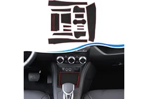 SXCY Tapis antidérapant pour Renault Zoe 2022 2023 Tapis de voiture en caoutchouc, antidérapant pour Renault Zoe Console Centrale, accoudoir, rainures de porte (rouge)