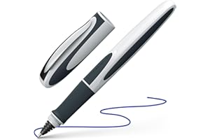 Schneider Ray Stylo Roller (Rechargeable avec Cartouches d'encre Standard, convient aux Droitiers et gauchers) 1 Pièce, Blanc/gris