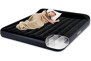 ‎INTEX Intex 64144 Dura Beam Pillow Rest King Matratze mit Fiber Tech Technologie, ohne elektrische Pumpe, 182 x 203 x 25 cm Schwarz California King