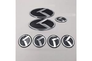 WWFAN Black Carbon Fibre K Vol de vol Logo Sticker Set Capuche Capuchon de la Roue de Roue Cornelle KIA 2014-2017 Forte koup / k3 koup/cérato koup (Color Name : All Black 3 Pieces)