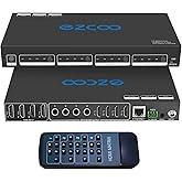 HDMI Matrix 4 x4 4K 60Hz 4:4:4 HDR Koaxial Audio-Breakout, HDCP 2.2 HDMI 2.0 Matrix 18 G/Bits mit IR-Empfänger-Fernbedienung,