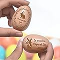 Hochet Œuf de Pâques Musical Personnalisable, Œuf en Bois Creux Remplissable, Cadeau de Pâques pour Garçon et Fille, Décoration de Pâques (œufs en bois personnalisés)