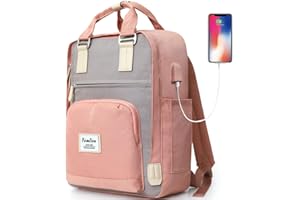 YAMTION Backpack Unisex Daypack Laptop Backpack Fits 15.6 Inch Laptop,School Rucksack with USB Charging Port,Business Backpack Water-Repellent for Women and Men, Girls and Boys Teenagers