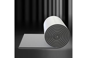 KUFU01 Isolante Termico Pannello Riflettente Termosifoni,Autoadesivo Materassini Isolanti,Anti-Uv Stuoia Fonoassorbente Cotone Isolante in Foglio di Alluminio,per Pareti,Soffitte (1x1m/3.3x3.3ft,10mm thick)