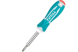 Total Tools - Destornillador 6 Funciones en 1 | 1 Varilla Doble Intercambiable | 2 puntas de 2 vías |2 de Punta Plana y 2 de Punta Phillips | Cromo Vanadio