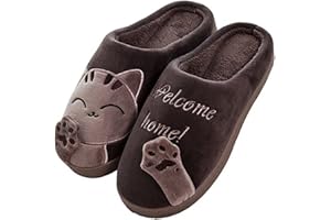 Cliont Mignon Chat Pantoufles Pantoufles Intérieur Anti Slip Chaussures Cadeau De Noël pour Les Femmes Et Les Hommes