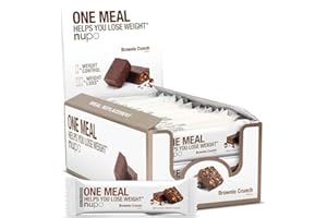 NUPO One Meal Bar – Brownie Crunch I Tasty meal replacement bars for a balanced diet plan I Helps you lose weight I High in protein I 24 vitamins and minerals I 24 x 60g
