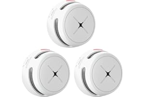 Smoke Detector 10-Year Battery with Test/Silence Button, AEGISLINK Fire Alarm with Photoelectric Sensor, Low Battery Warning, Complies with EN 14604, S500 (Independent), 3-Pack