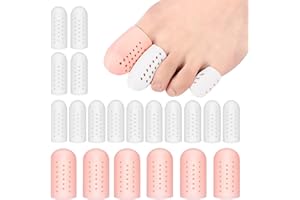 Eurtes 20 Stück Silikon Zehenschutz, Atmungsaktive Zehenkappen Großer Zeh, Gel Zehenschutz Großer Zeh Zehenspreizer für Blasen, Hühneraugen, Eingewachsene Zehennägel, Schmerzlinderung Durch Reibung
