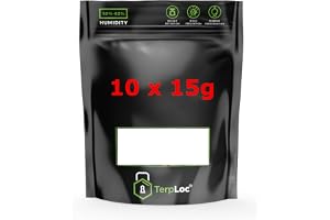 10 x 15 g Grove Bags Terploc (Original – tillverkad i USA ), lufttäta förvaringspåsar med fukt- och luktkontroll + UV-skydd