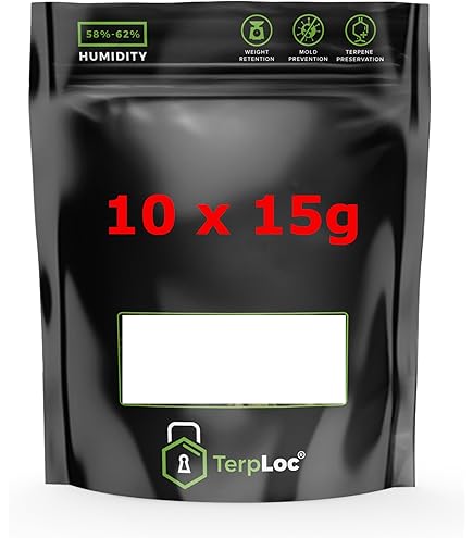Terploc Grove Bags Lot De 5 Sachets Avec Contrôle De L'humidité Intégré (58-62 %) Protection Optimale Pour Les Herbes 100 G