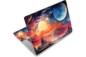 TOLULU Laptop Decal Sticker Skin Cover, 11.6”12" 13" 13.3" 14" 15" 15.4" 15.6 inch Laptop Netbook Vinyl Skin Sticker Cover Art Notebook PC Removable Protector (2 Wrist Pad Included), Fantasy Universe