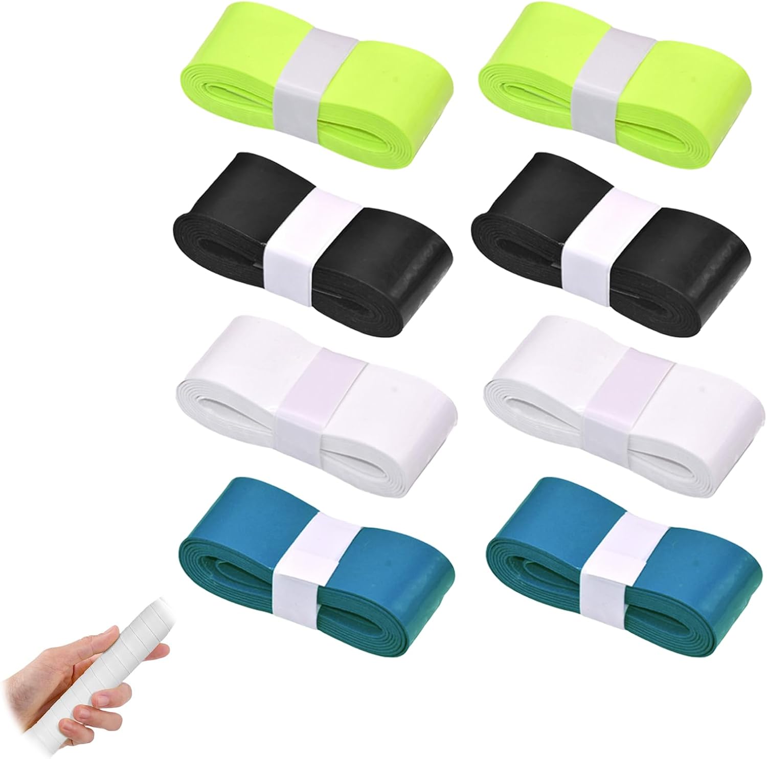 Lote de 8 agarres para raqueta de tenis, cinta de raqueta de agarre bandas adhesivas, bandas de precorte antideslizantes, precortadas, overgrip Tenis Power Touch Overgrip Anti Slip Bádminton Tenis
