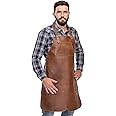 Angus Stoke Premium Leather Apron - Full Leather handcrafted BBQ, Working, Barber Apron - One-Cut Style, adjustable Chef`s apron Henry