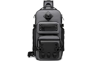 FANDARE Militare Zaino Monospalla per Uomo Borsa Monospalla Sportivo Borsa Zainetto con cinghia per treppiede Sling Crossbody Bag Borsa a Tracolla lavoro Ciclismo Viaggio Borsello Spalla Grigio scuro