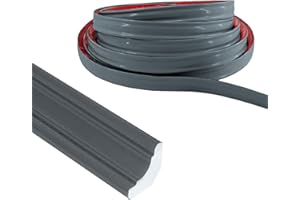 WANDERGO PVC Quadrant Trim Grey, 3M Flexible Grey Quadrant Trim Floor Beading Grey Skirting Board Coving for Ceilings Worktop Edging Strip for Laminate Floor Beading Edging Strip Wall Corner Strip(19 * 13mm)