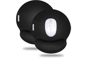 Mouse Pad with Wrist Support 2 Pack, GEMEK Ergonomic Memory Foam Gaming Mouse Pad, Lycra Cloth and Non-Slip Rubber Base Mousepad Wrist Rest Mat for Office, Computer, Laptop, Home, Gaming (Black)