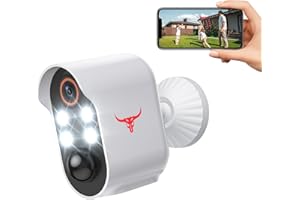 SUNNYJANE Security Cameras Wireless Outdoor, 1080P Battery Power WiFi Surveillance, Indoor Home Camera with 2-Way Audio, Smart AI Human Detection, Color Night Vision, Cloud Storage (4 spotlights)