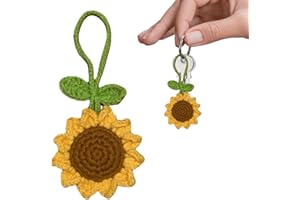 ZKGYUS decorazioni auto, Girasole fatto a mano Specchio retrovisore, per auto Accessori Appesi Ornamenti Carino accessori auto donna Decorazioni Interni Auto Automotive Interni Regali Estetici