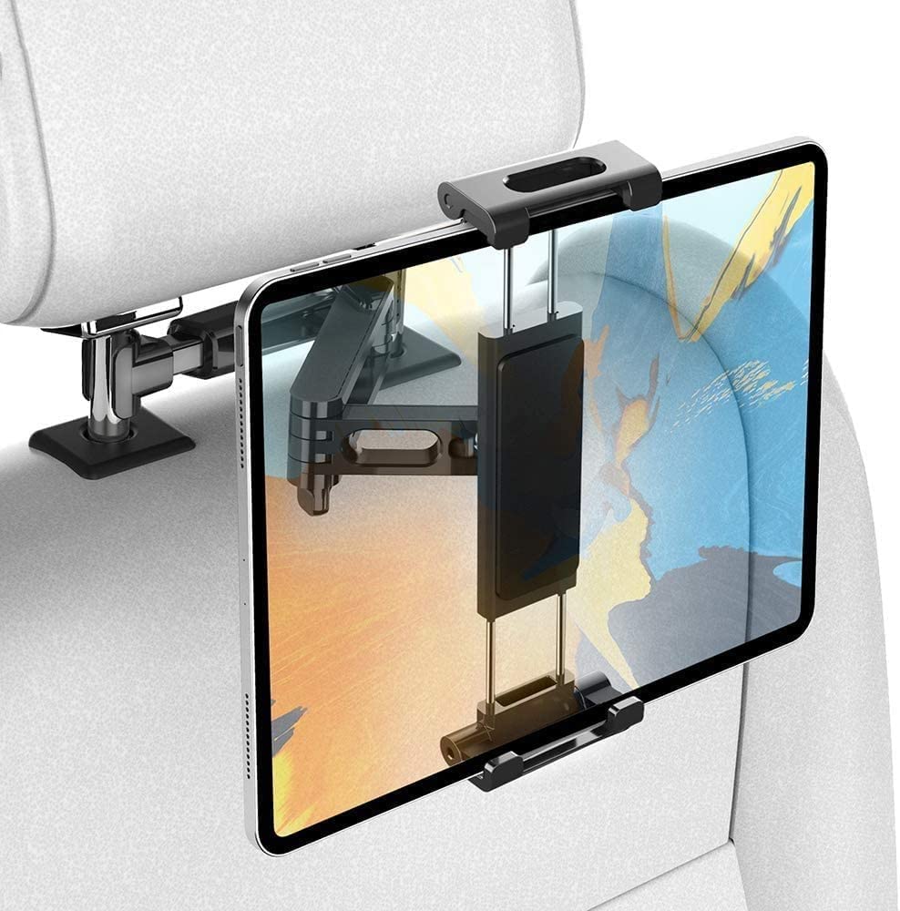 Car Tablet Holder, Headrest Tablet Mount Headrest Stand Cradle Compatible with Devices Such as iPad Pro Air Mini, Galaxy Tabs, Other 4.7-12.9" Cell Phones and Tablets
