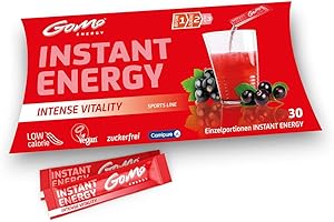 GoMo ENERGY® Instant Energy Drink - Bevanda istantanea Sport senza zucchero | Incentivo forte per il corpo e la mente | Contro l’affaticamento fisico e psicologico| INTENSE VITALITY 30 porzioni