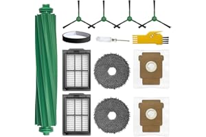 aotengou Recambios para el robot aspirador iRobot Roomba Plus 505 Combo y 405 Combo 12 paquetes 1 cepillo principal, 2 filtros, 4 cepillos laterales, 2 paños, 2 bolsas, 1 tira protectora