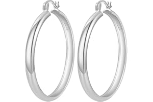 RANKEEF Pendientes de aro de plata esterlina para mujer Hipoalergénico Pendientes de aro grande Chunky Pendientes de aro de oro para las mujeres 30 40 50 60 70mm