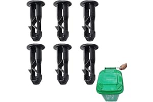 ZEACCT 6 Stück Kunststoff-Scharnierstifte, Mülltonnendeckelstift für den Außenbereich, Deckelstifte für Mülltonnen, Kunststoff-Radtonnenstift, Scharnierstifte für Dosendeckel, für Mülltonnen(Schwarz)