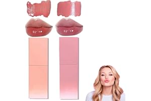 Katiluxiya 2PCS Dewy Water Glow Lip Tint, Many Dewy Water Glow Lip Tint, Mini Lip Jelly Liquid Lipstick, Non-Stick Cup Jelly Liquid Lipstick (08, 09)