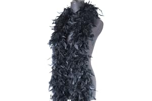 chaojukj Feather Boa - 1.8m, Black, Apparel for Costume Makers, Home Decorators, Party Organizers, Brides/Grooms