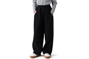 KAKU NANU Baggy Hose für Mädchen mit Hoher Taille und Weitem Bein | 2-Seitentaschen | Bequeme Jogginghose 110-158