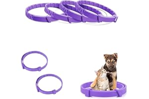 RUMGUG 4 szt. Obroża uspokajająca dla psa, obroża kojąca dla psów, regulowany rozmiar, obroża przeciwlękowa, naturalny środek uspokajający, wodoodporny dla średnich i dużych szczeniąt, fioletowy
